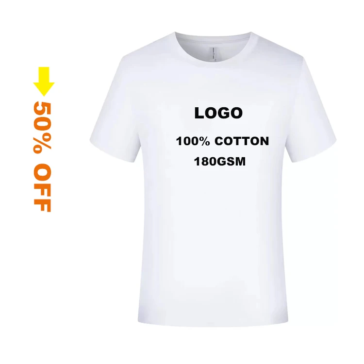 

50% off Wholesale Round Neck Cotton Custom T-Shirt Printing Men T Shirt