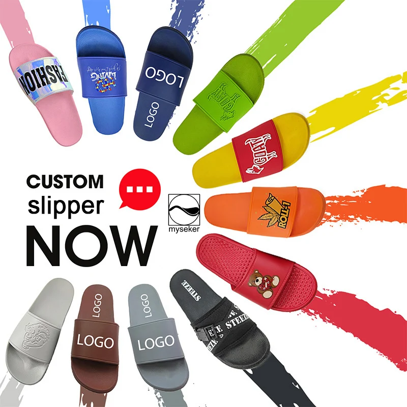 

Slipper For Sublimation Custom Unisex Slides Sandals Mens Shoe Style Slippers Cute Slide Sandal 3D Printing Rubber, Customized color