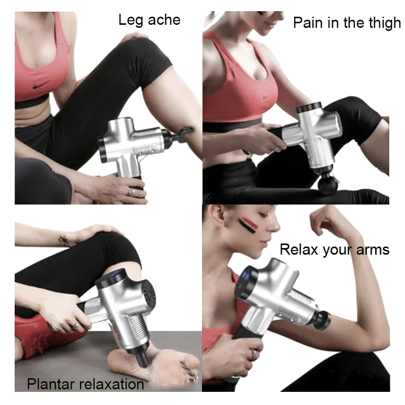 
2020 New Design Muscle Massage Gun,Deep Tissue Handheld Percussion Massager with 30 Adjustable Speed, 6 Types of Massage Heads 