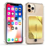 

Non-slip TPU Bayer Material Anti-yellow Phone accessories Clear Air cushion Card slot Phone Case For iPhone 11 pro 5.8 2019