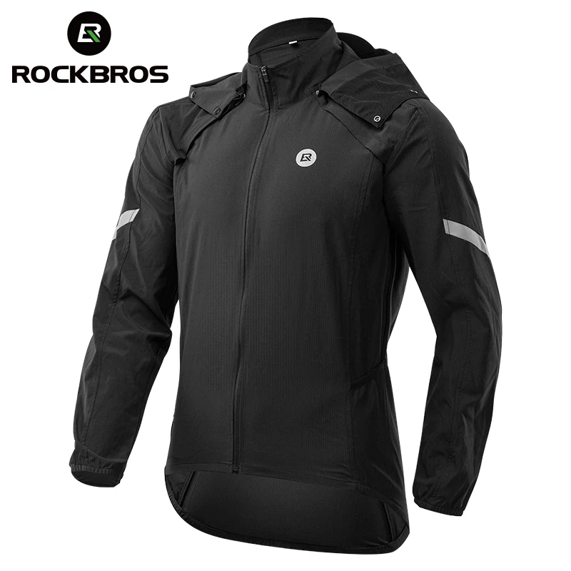 

ROCKBROS Cycling Jacket Bicycle Men Jersey Breathable Clothing MTB Women Windproof Reflective Quick Dry Coat Sports Equipment, Black