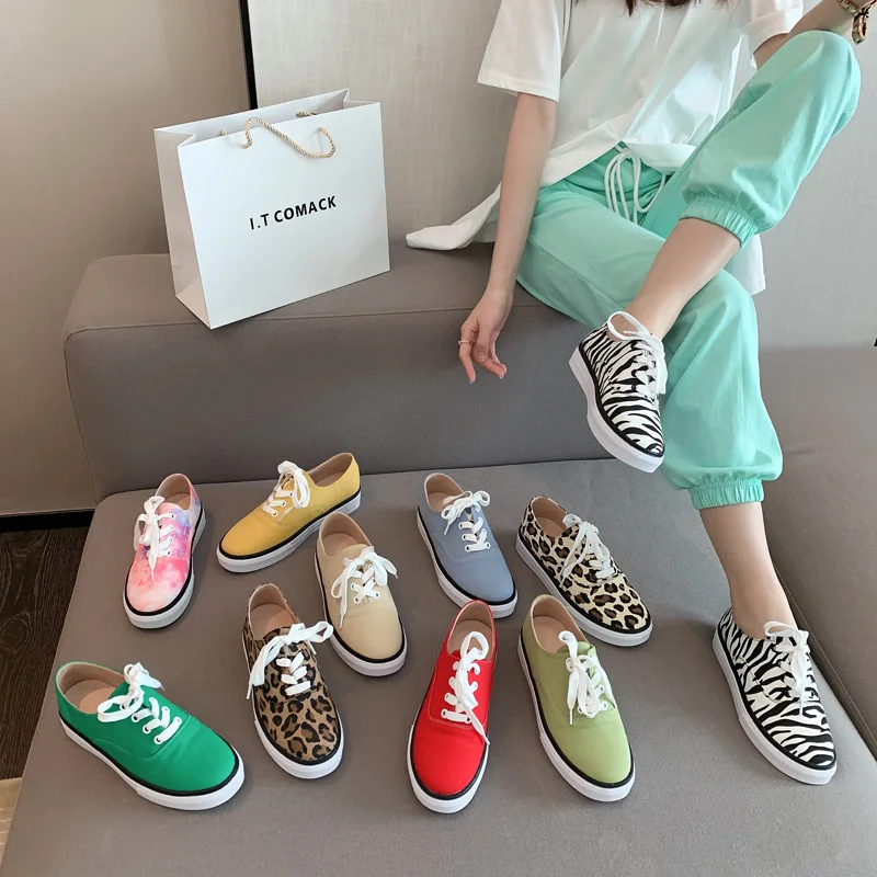 

113116 Spring and summer Korea street pat classic low help canvas shoe female casual Korean version flat plate shoe