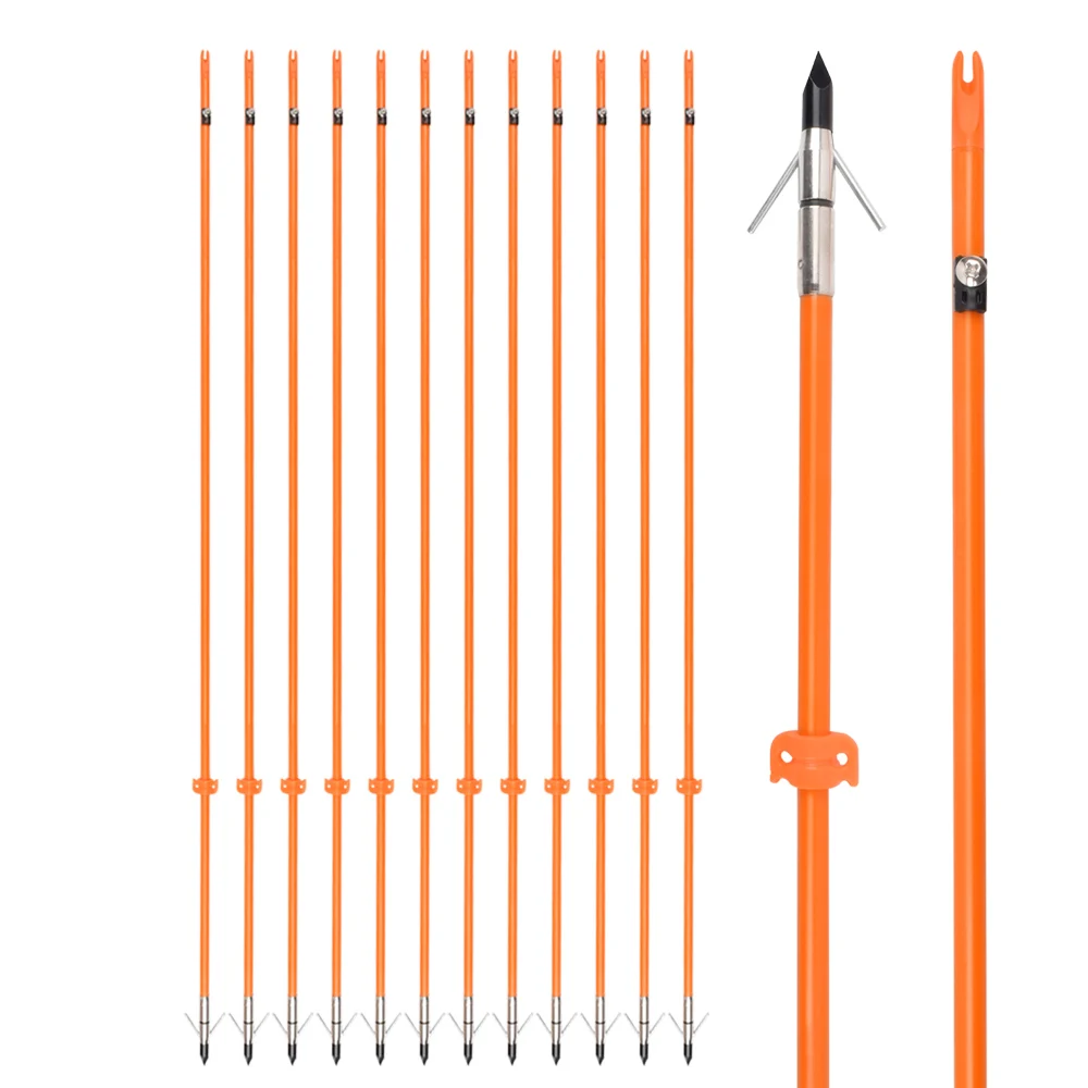 

Factory Hunting Fiberglass Orange Color Bow and Arrow for Fishing Bow Fishing Hunting Arrow