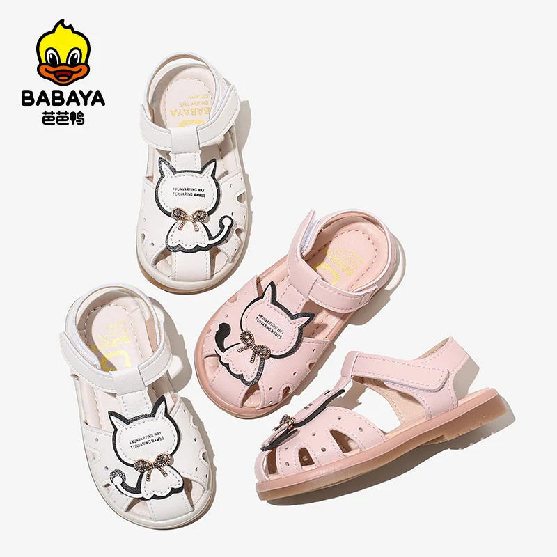 

36155 HUANQIU Lighted Cute Hard Wearing Microfiber Pvc Girls Sandals For Toddler, Pink/white