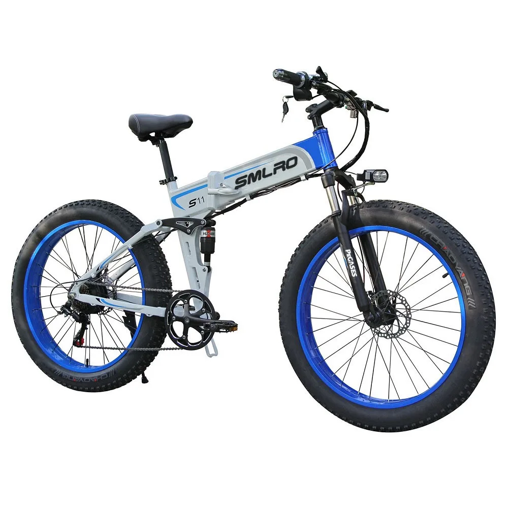 

SMLRO 26 inch adult folding bike electric folding bike 1000w 14ah Sam lithium battery e-bike foldable 4.0 tyre electric bike