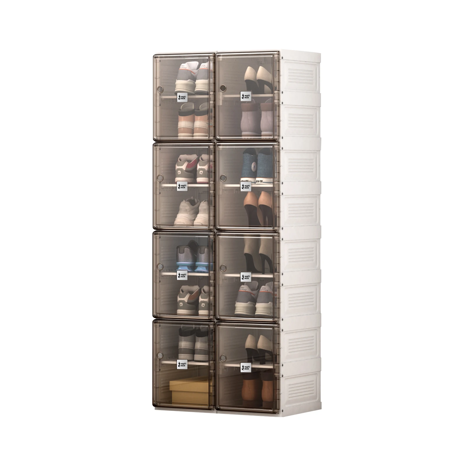 

2021 hot selling storage boxes shoe boxes for living room cabinet sets, White + brown