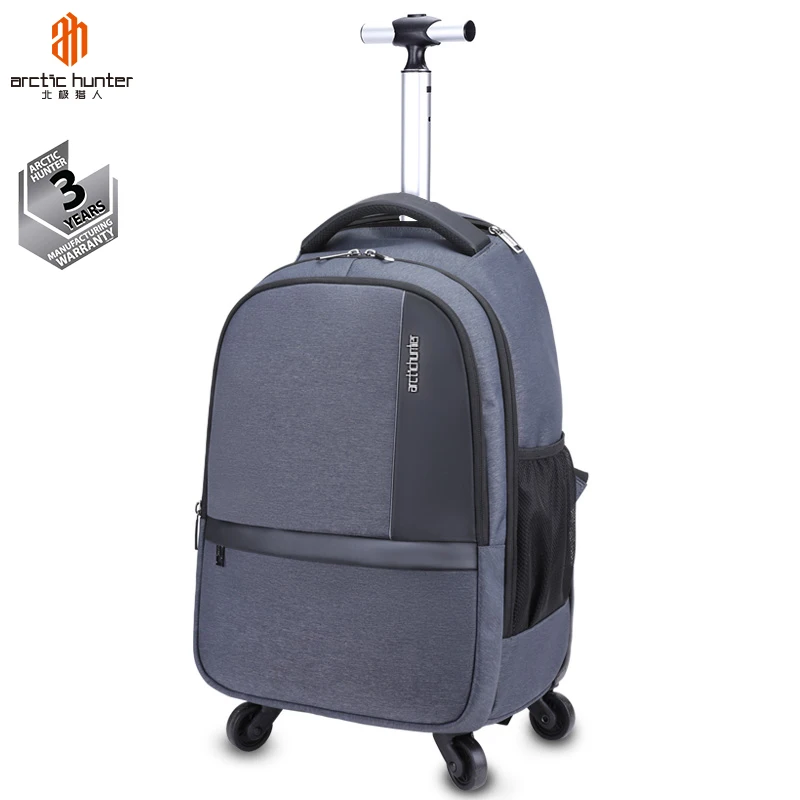 

China Nylon Mens 20Inch Big Backpack Trolley Travel College School Bags With Trolley Wheeled Backpack With Wheels For Travel, Black/blue/grey