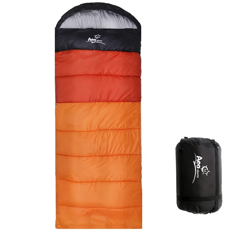 

Waterproof 0 degree winter camping envelope sleeping bag with pillow, Customized color