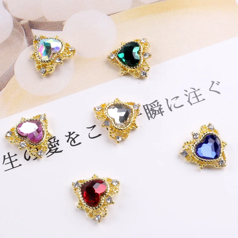 

TSZS 2020 New Product Korea heart sailor moon flashing rhinestones diamond nail art alloy decoration, As picture