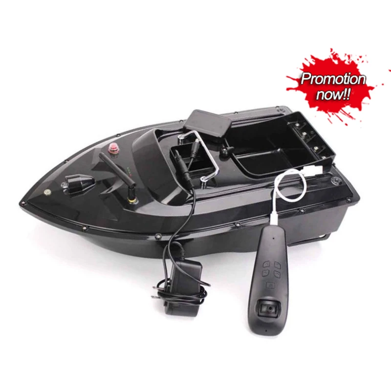 

Factory price high quality 500m fish finder RC Distance Auto RC Remote Control Fishing Bait Boat, Black