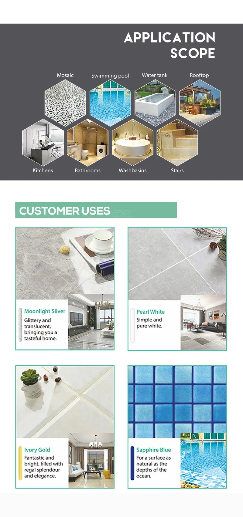 Simple Operation Hard-wearing Chemical Resistance Eco-friendly Epoxy Resin Waterproof Elastic Tile Grout