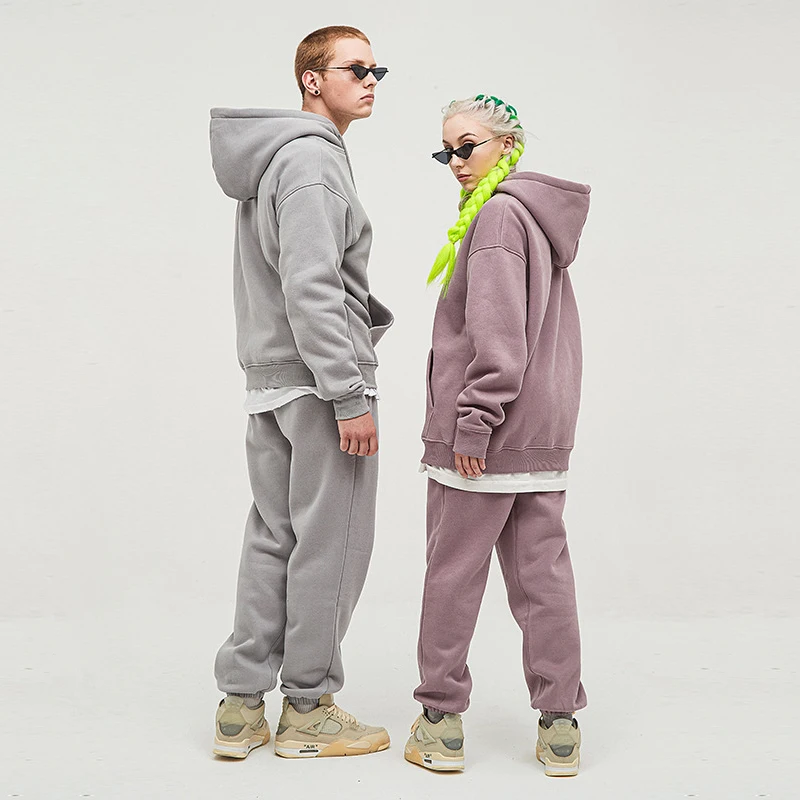 

YLS Fashion Top Quality Outfits Long Sleeve Casual Sports Hoodie Tracksuit Set Fleece Cotton Men Custom Logo Sweatsuit