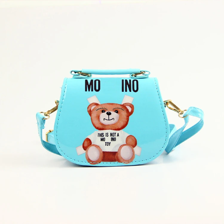 

Cheap bear cartoon leather small mini cute shoulder crossbody bags women purses children's kids handbags, 4colors