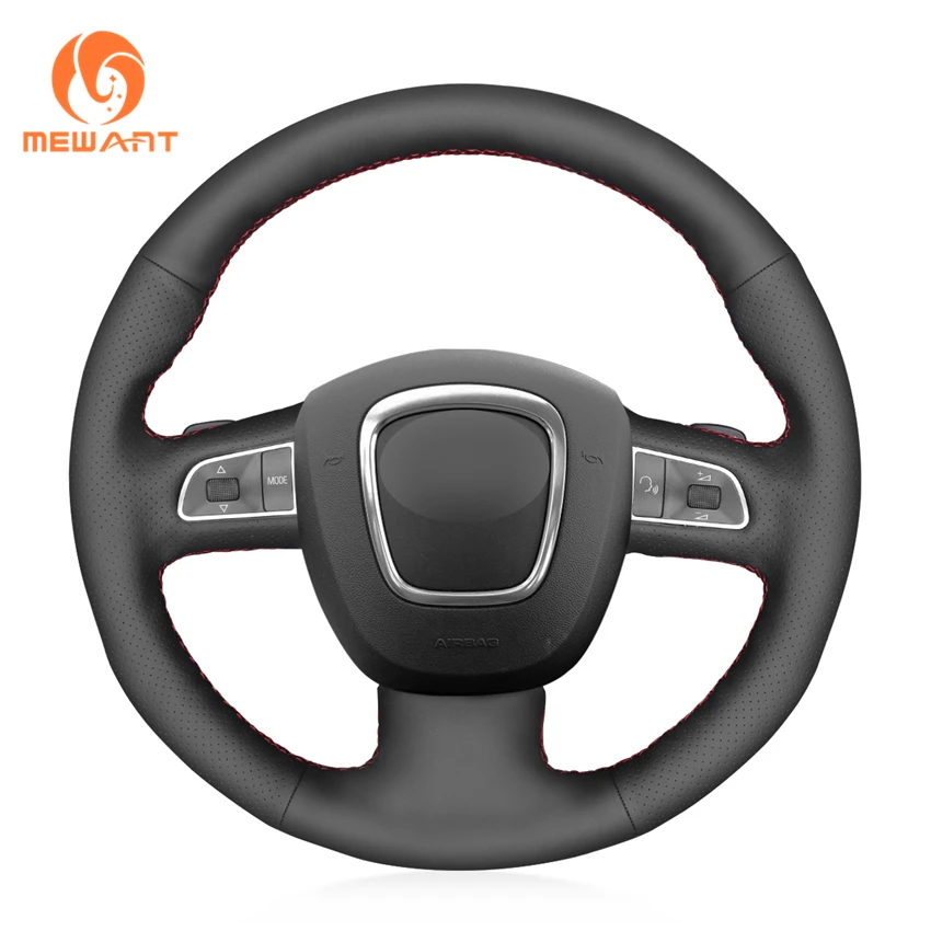 

Hand Sewing Genuine Nappa Leather Steering Wheel Cover for Audi A3 8P A4 B8 A5 A8 Q5 Q7 RS4 S4 S5 S6 S8