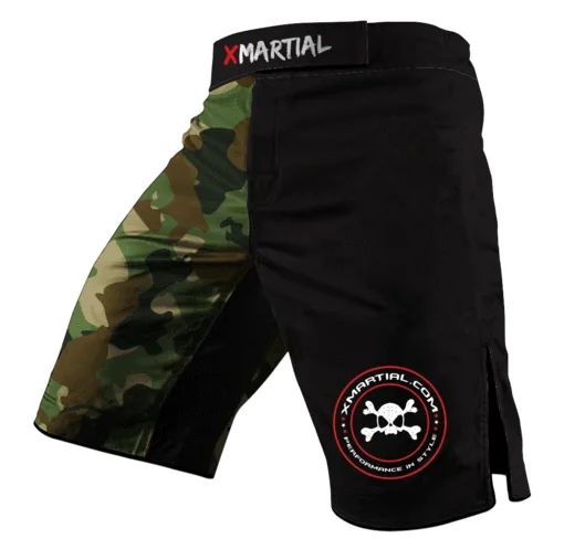 

Men Jiu Jitsu MMA Shorts Custom Design Full Printing BJJ Judo Shorts Muay Thai Trunks, Black/red
