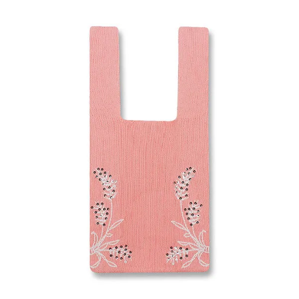 

Wholesale Wedding Gift Customised Beautiful Polyester Foldable Shopping Bag Crochet Luxury Knitted Dandelion Underarm Handbag