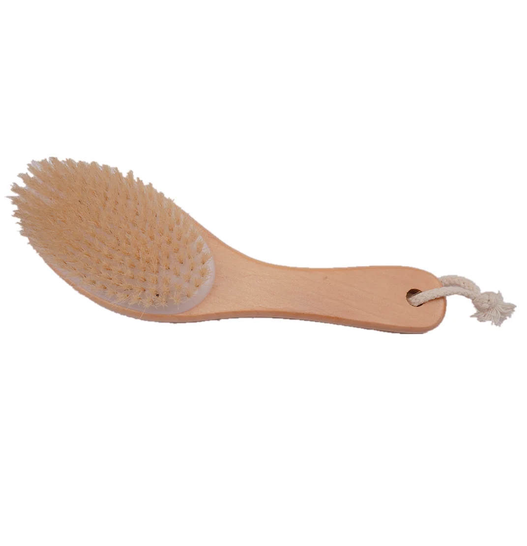 

Full Body Natural Bristle Dry Skin Exfoliation Wooden Brush