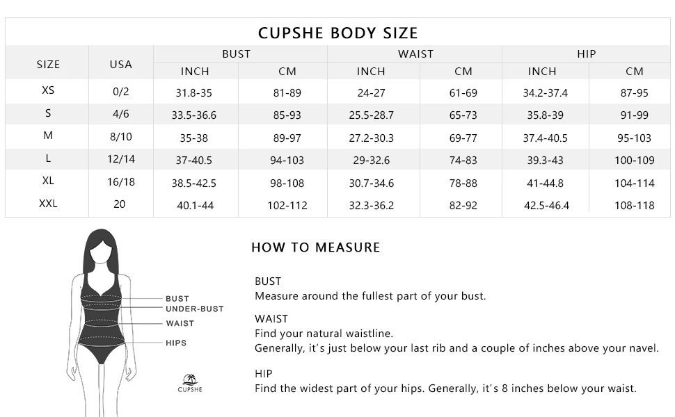 Set size. Cupshe Размерная сетка. Cupshe купальники Размерная сетка. Купальники Cupshe определить размер. Таблица размеров платья фирмы Cupshe.