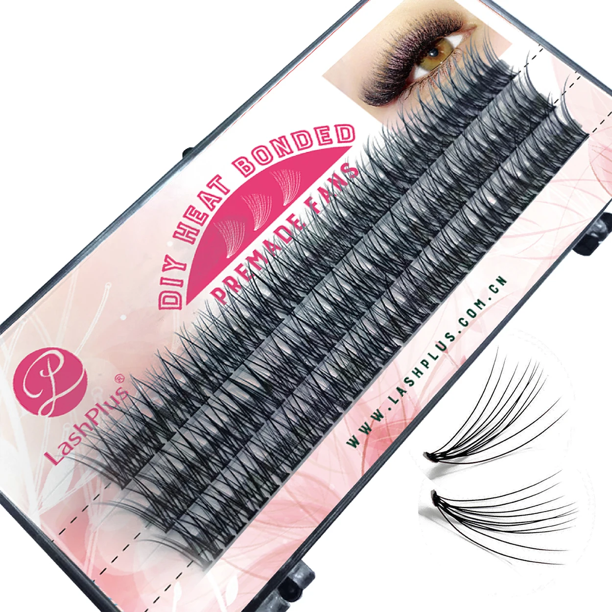 

Lashplus wholesale own brand volume eyelash extensions 0.03mm d fast fan eyelashes rapid bloom lashes