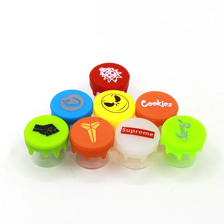 

5ml 50ml 100ml Silicone Wax Jar Glass Silicone Container with Lid