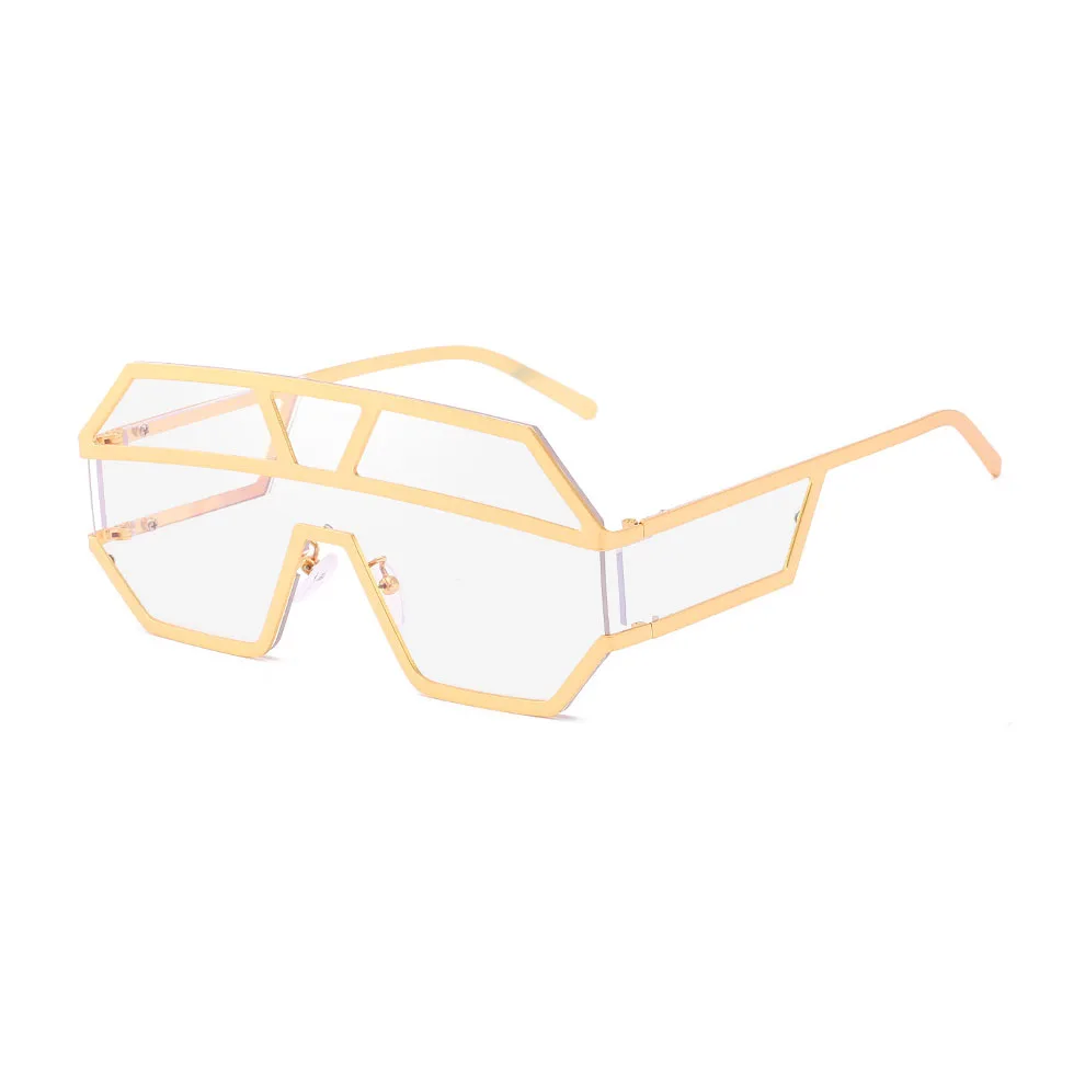 

Newest Luxury Fashion Metal Frame Oversized Siamese Retro Plastic Women Shades Sunglasses Sun Glasses 2019, Custom colors
