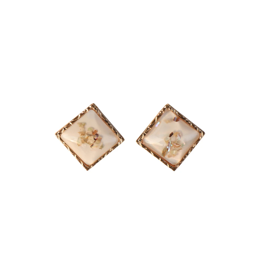 

JUHU New Korean Stud Alloy Earrings for Women Fashion Vintage Geometric Resin Acrylic Earring Party Jewelry Gifts, Colorful