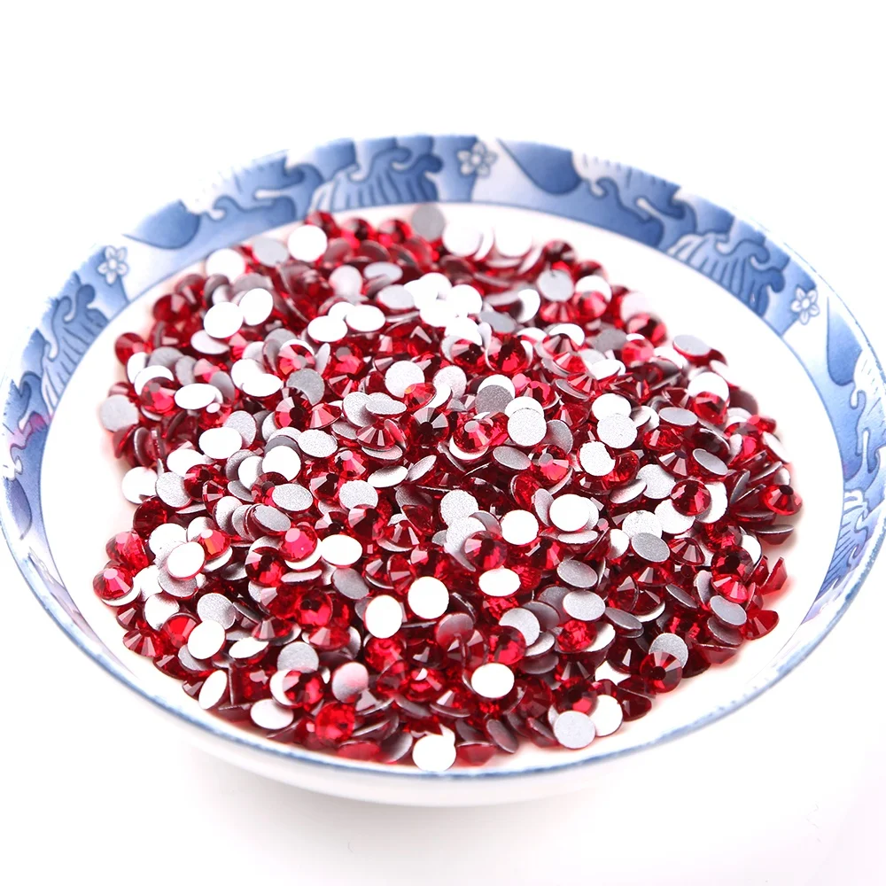 

Red Crystal Round Austria Flatback Crystal Ab SS34 Lt.Siam Color High Quality Non Hot Fix Rhinestones For Clothes