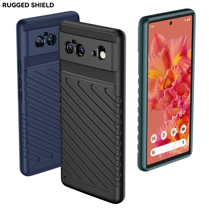 

Rugged Shield Hot Sales Silicone Shockproof Mobile Phone Case Tpu Phone Back Cover For Google Pixel 6, 3colors