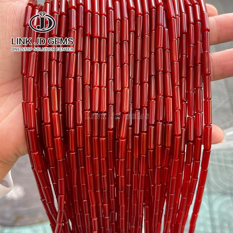 4x13mm Natural Semi-precious Stone Cylindrical Beads Loose Spacer Beads Strands Tube Beads for Jewelry Making Accessories