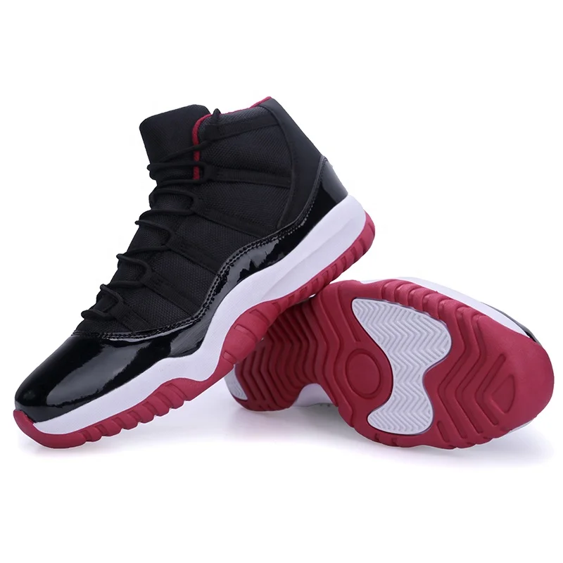

Strength Manufacturers Custom Basketball Shoes Men's Outdoor Basketball Sneakers High-Top Shockproof Non-slip Sneakers, Black,white,red