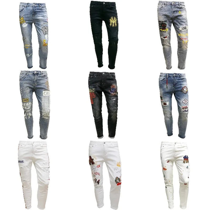 

High Quality Mans Autumn Elastic Jeans Trousers Woman High Waist Skinny Jeans