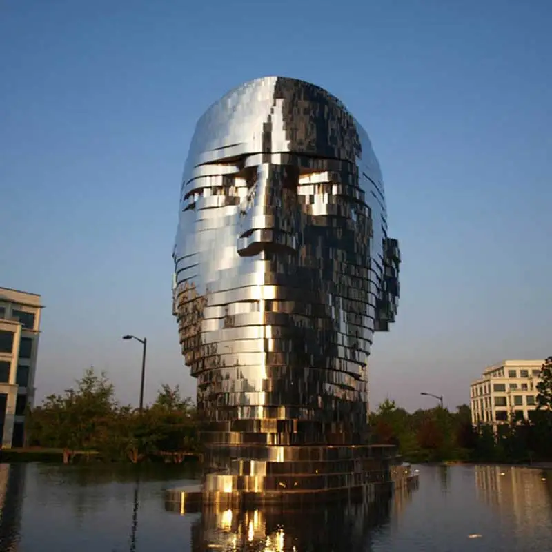 卡夫卡的头不锈钢动机雕塑