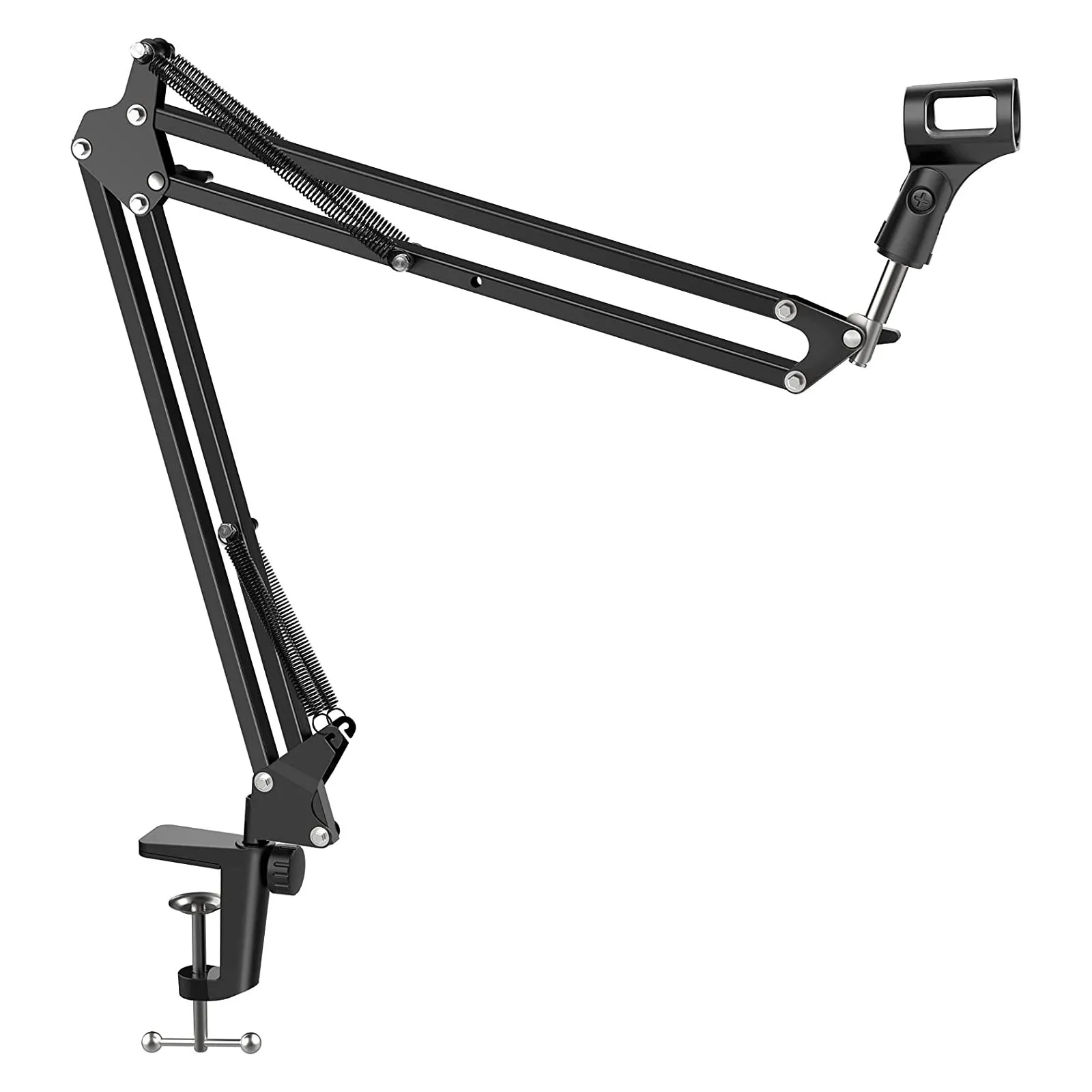 

Microphone Arm Stand Desktop Mic Clip Holder Table Mic Stand with Mic Clip, Black