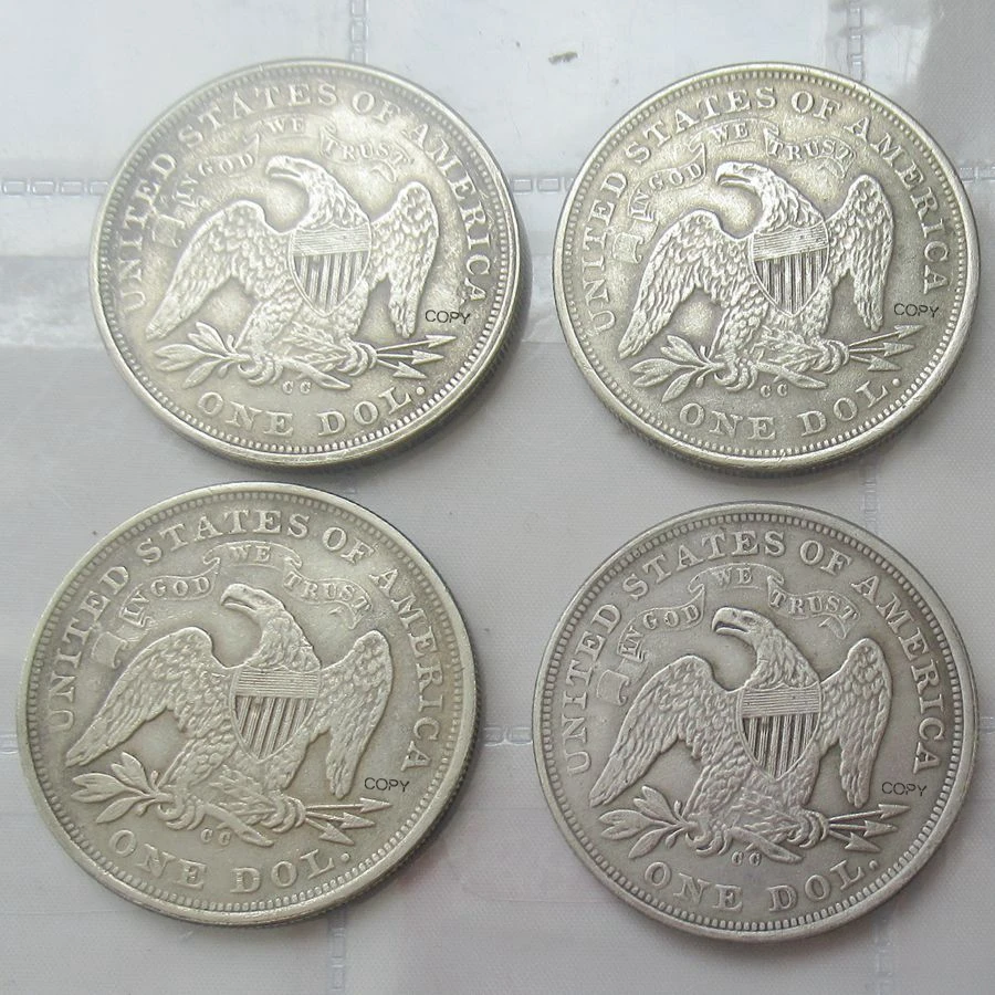 

US Seated Liberty Dollars CC Mintmark (1870-1873) s Pcs Silver Plated Reproduction Decorative Commemorative Coins