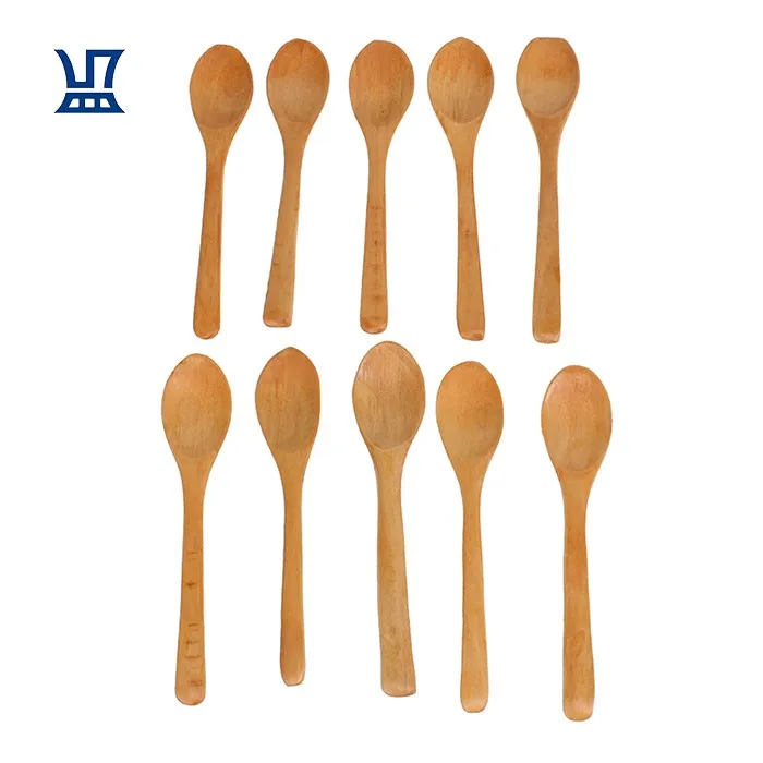 

BQLZR Free Shipping 12.9*3cm Disposable Restaurant Wooden Spoons Set for Coffee Dessert, Natural