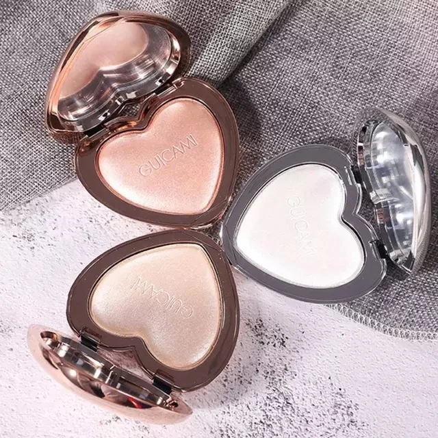 

GUICAMI Heart-shaped Diamond Highlight Glitter Sparkling Highlighter Long-lasting Bronzer Brighten Face Highlighters