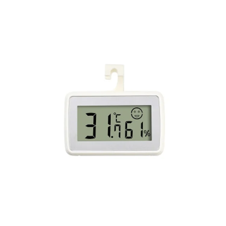 

LCD Digital Thermometer Mini Indoor Convenient Temperature Sensor Humidity Meter Thermometer Hygrometer Refrigerator Meter, White and black