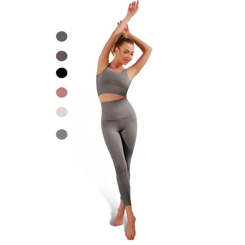 

2 piece workout seamless gym wear clothing tiktok leggings sets women