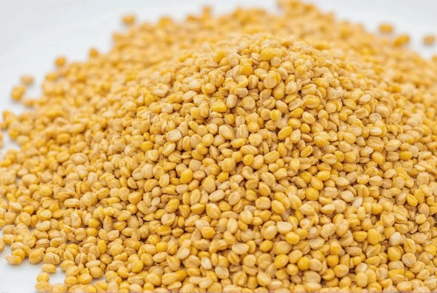 Close-up comparison of fenugreek seeds next to common substitutes including mustard seeds, celery seeds, and maple syrup in small bowls