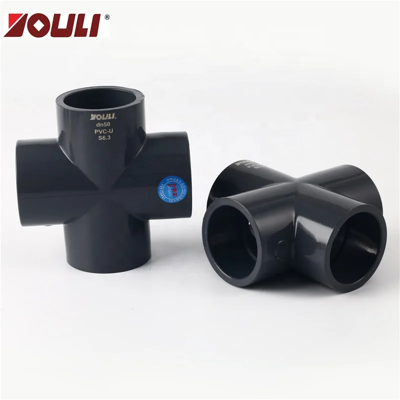 
PVC Cross Socket Sch80 4-way UPVC Corss pipe fitting available in DIN & ASTM standard 