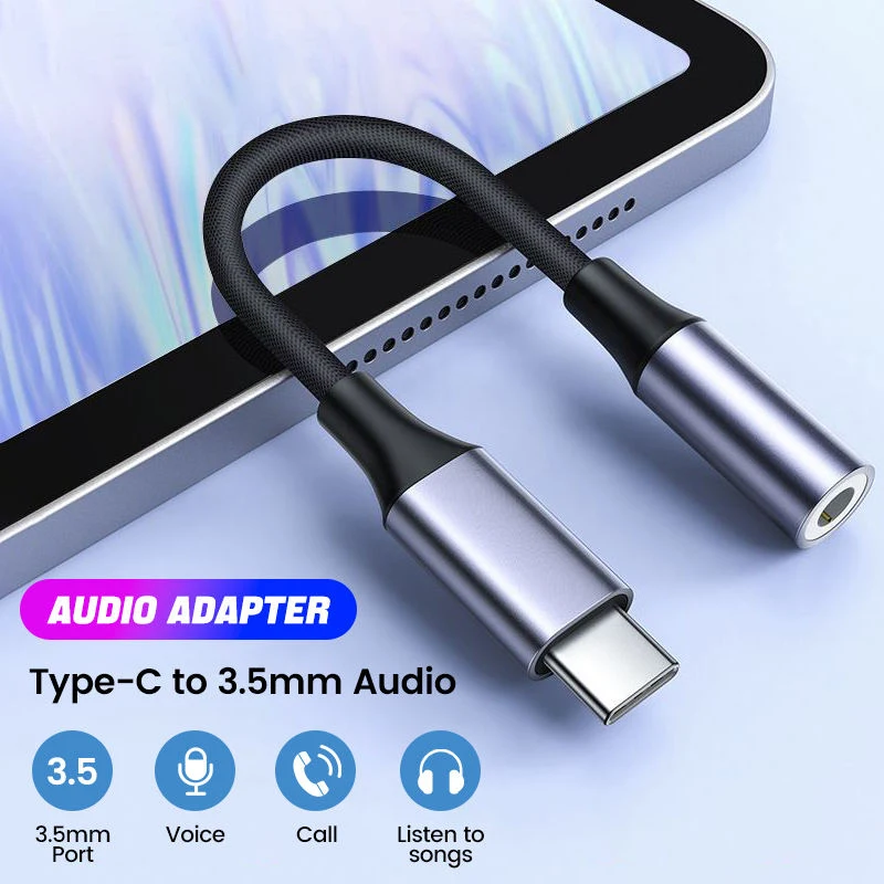 

Eonline USB Type C To 3.5mm Aux Adapter Type-c 3.5 Jack Audio Cable Earphone Cable Converter for Samsung Galaxy S22 S21 Huawei