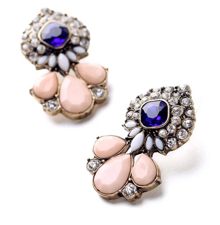 

Lovely wholesale jewelry natural stone earrings dangling indian earrings