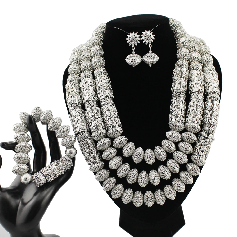 

Yulaili African Fashion Luxury High Quality Jewelry Set Women's Prom Gold Plated Earrings Necklace Bracelet Jewelry Sets YL1009