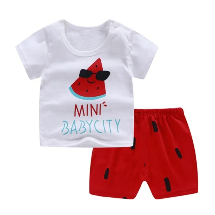 

Comfortable wholesale factory summer cartoon baby clothes sets, As picture