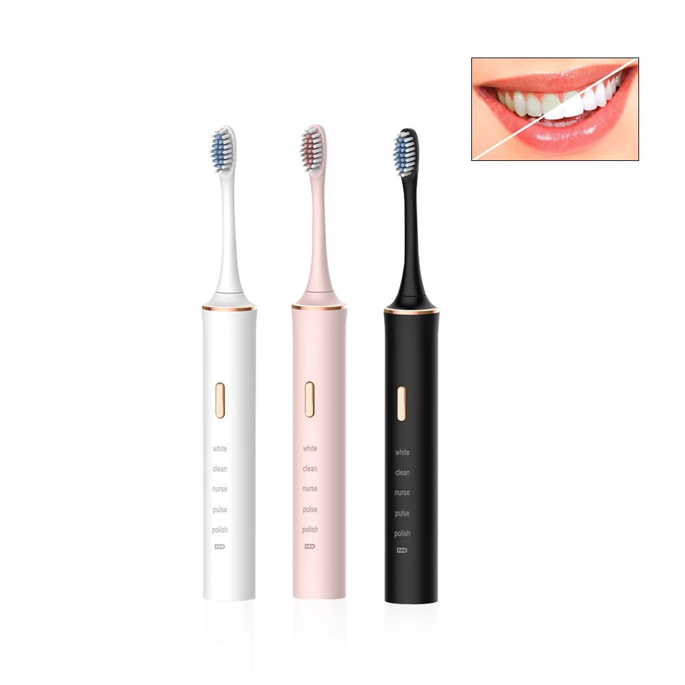 

OEM ODM Electric Toothbrush Teeth Whitening Cleaning Brush Cepillo De Dientes Plastico Brosse A Dent Sonic Vibration Toothbrush, Pink white