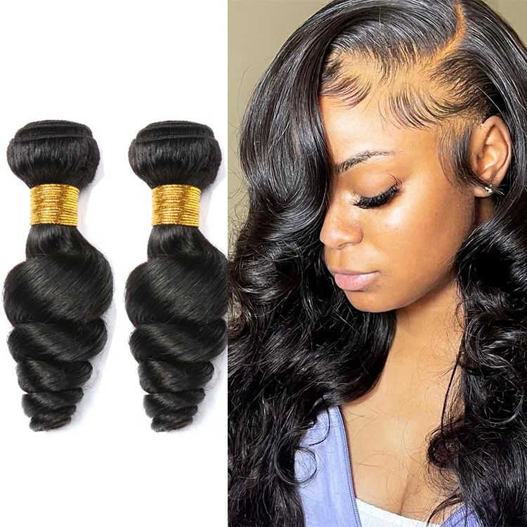 

30 Inch Indian real virgin human hair weft loose wave for black woman