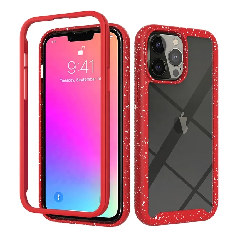 

New Product Strong Shock Resistance Transparent TPU PC Glitter Phone Case For iPhone 13, Multi colors