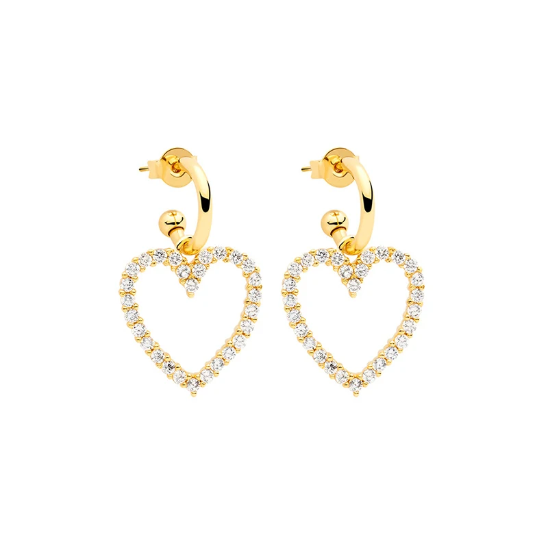 

ROXI 2021cross-border S925 sterling silver creative wild personality mini heart-shaped Enamel earrings