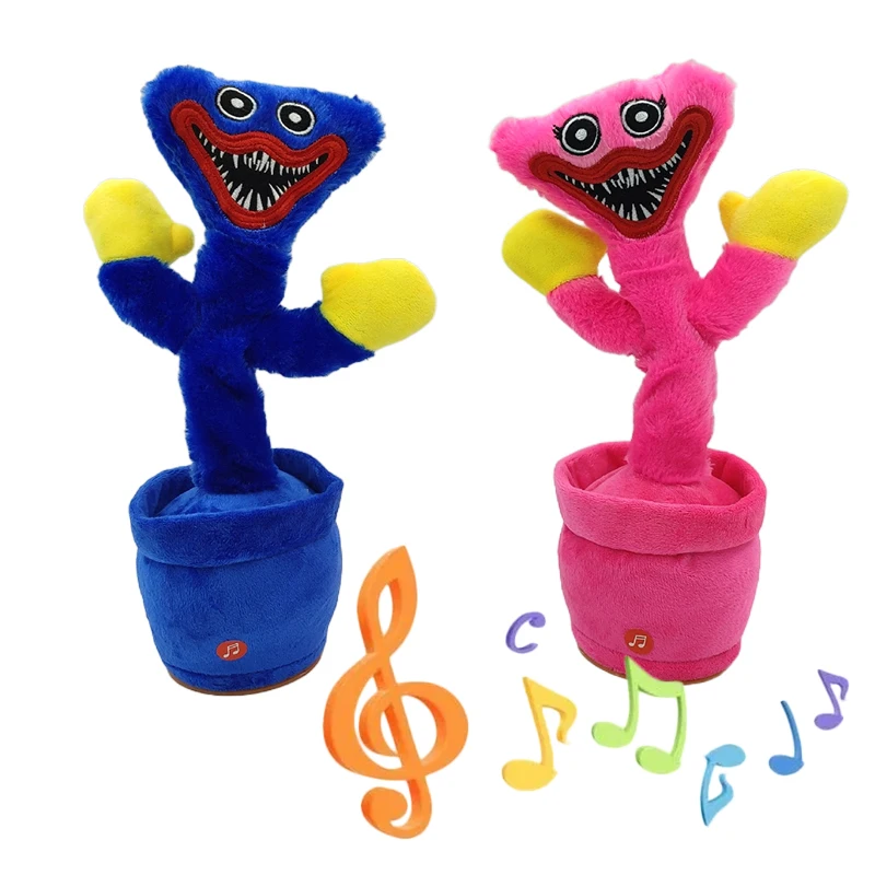 

Drop Shipping Dancing Poppy Playtime Game Doll Soft Plush Music Huggys Wuggys Toys 90 Songs Plush Recording Poppy Kids Toys