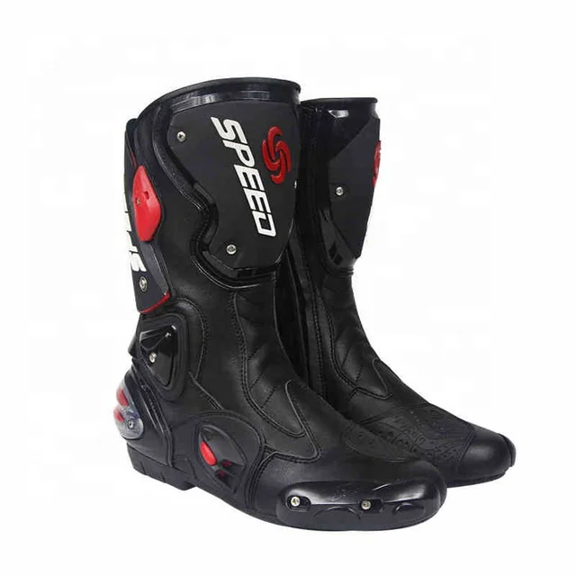 

Motorcycle Boots Men Moto Riding Motocross Off-Road Motorbike Shoes Boots Motorcycle Racing Boots, Black,red,white
